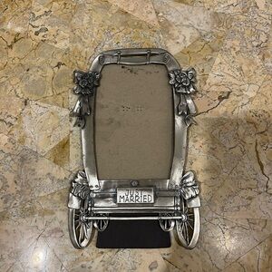 JUST MARRIED Pewter Photo Frame 10” x 6”